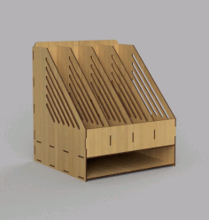 Laser Cut Desk Document File Organizer Vertical Folder Rack Free DXF File