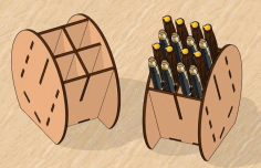 Laser Cut Desk Organizer Pen Stand Free DXF File