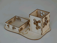 Laser Cut Desk Organizer Pencil Holder 3mm Free DXF File
