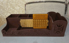 Laser Cut Desk Organizer With Perpetual Calendar Pen Pencil Holder Free Vector File