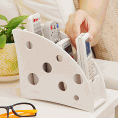 Laser Cut Desk Remote Control Holder Storage Box Free DXF File