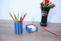 Laser Cut Desk Sticky Note Holder Free DXF File