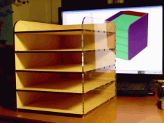 Laser Cut Desktop Filing Rack Free DXF File