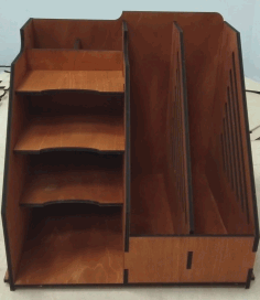 Laser Cut Desktop Organizer Office Supplies Storage Free Vector File