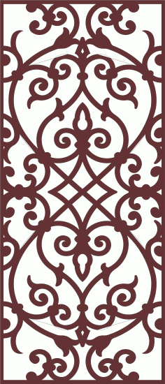 Laser Cut Divider Seamless Floral Lattice Panel Free DXF File