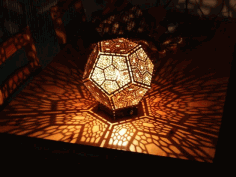 Laser Cut Dodecahedron Lamp Free DXF File