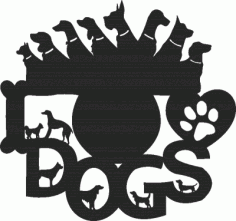 Laser Cut Dogs Lover Clock Free DXF File