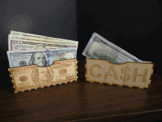 Laser Cut Dollar Bill Holder Free Vector File