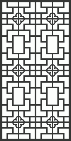 Laser Cut Drawing Room Floral Lattice Stencil Seamless Panel Free DXF File