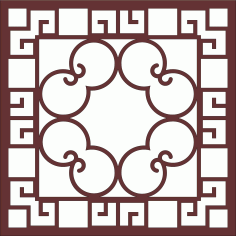 Laser Cut Drawing Room Lattice Floral Seamless Pattern Free DXF File