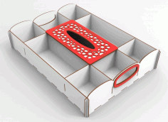 Laser Cut Dried Fruit And Nut Serving Platter With Tissue Box 2.4mm Free Vector File