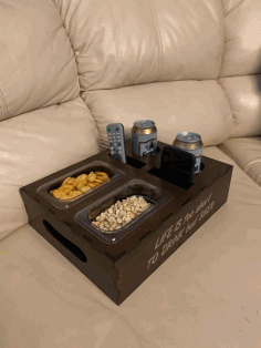 Laser Cut Drink Organizer Tv Remote Mobile Holder Snack Container Free Vector File