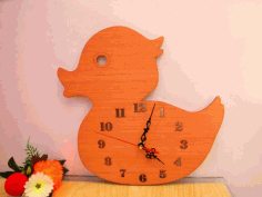 Laser Cut Duck Wall Clock Kids Room Decor Free Vector File