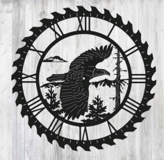 Laser Cut Eagle Clock Free Vector File