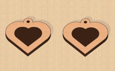 Laser Cut Earrings Heart Valentine Gift Free Vector File