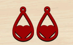 Laser Cut Earrings Valentine Day Gift Free Vector File