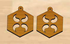 Laser Cut Earrings Wood Free Vector File, Free Vectors File