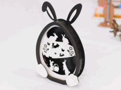 Laser Cut Easter Bunny Lamp Layered 3mm Free Vector File