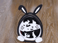 Laser Cut Easter Bunny Lamp Layered 3mm Free DXF File