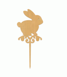 Laser Cut Easter Bunny Topper Plywood Free Vector File