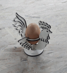 Laser Cut Easter Rooster Easter Egg Display Stand Free Vector File