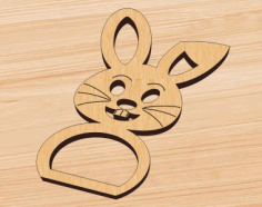 Laser Cut Easter Wooden Bunny Napkin Holder Free Vector File