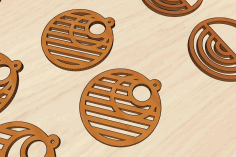 Laser Cut Elegant Circular Earrings Decorative Craft Jewelry Free Vector File