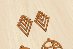 Laser Cut Elegant Geometric Earrings Decorative Craft Jewelry Free Vector File