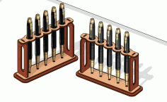 Laser Cut Elegant Pen Holder Wood Stand Free Vector File