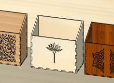 Laser Cut Elegant Pen Pencil Holder Paper Box 3mm Free Vector File