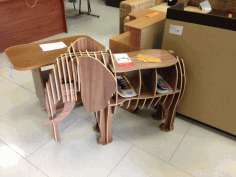 Laser Cut Elephant 3d Bookshelf Free DXF File