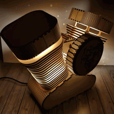 Laser Cut Engine Lamp 3d Puzzle Free Vector File