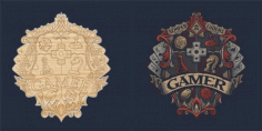 Laser Cut Engrave Gamers Logo Free DXF File