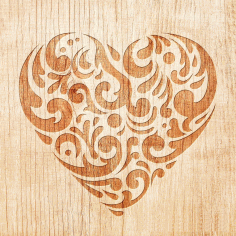 Laser Cut Engraving Decorative Heart Pattern Free DXF File