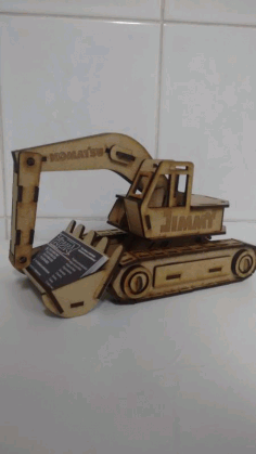 Laser Cut Excavator Visiting Card Holder 3d Puzzle Free Vector File