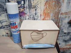 Laser Cut Face Mask Dispenser With Lid Face Mask Storage Box Free Vector File