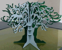 Laser Cut Fairy Tale Tree Jewelry Stand Free Vector File, Free Vectors File
