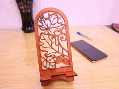 Laser Cut Fall Maple Leaf Phone Stand Free Vector File