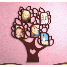 Laser Cut Family Tree With 5 Frames Free Vector File, Free Vectors File
