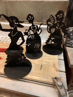 Laser Cut Fan Girl Paper Napkin Holder Free DXF File