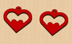 Laser Cut Fancy Earrings Valentine Day Gift Free DXF File