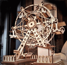 Laser Cut Ferris Wheel 3d Puzzle Free Vector File