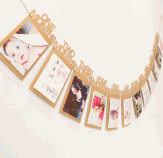 Laser Cut First Year Photo Frame Free Vector File