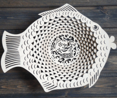 Laser Cut Fish Fruit Bowl Free Vector File, Free Vectors File