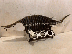 Laser Cut Fish Shaped Wine Bottle Holder 3mm 6mm Free Vector File