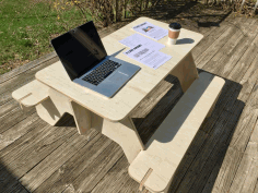 Laser Cut Flat Pack Picnic Table Free DXF File