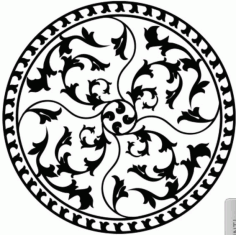 Laser Cut Floral Circular Design Pattern Free DXF File
