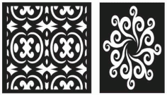 Laser Cut Floral Grille Pattern Design Free DXF File