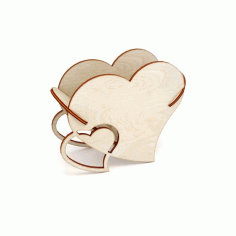 Laser Cut Floral Heart Box Jewelry Box Free DXF File