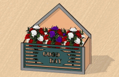 Laser Cut Flower Box Gift Basket Free DXF File
